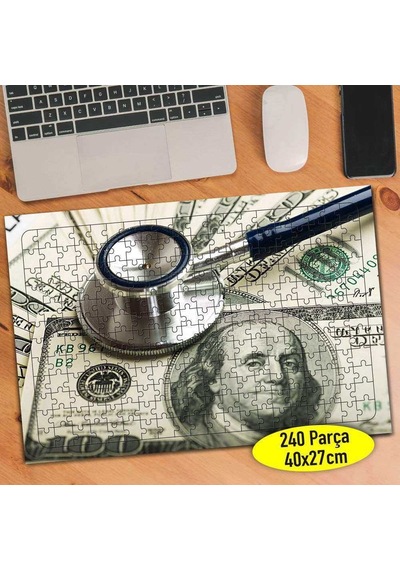 Sağlık Sektörü Dolar Ve Steteskop 240 Parça Puzzle Yapboz-28609