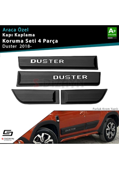 S-dizayn Dacia Duster 2 Kapı Koruma Seti Parlak Krom Yazılı 4 Prç 2018-2023 A+ Kalite