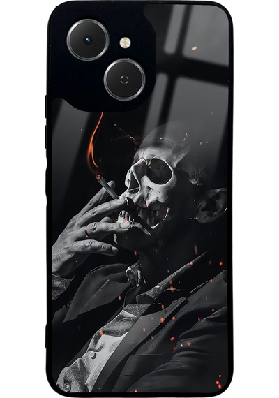 Tecno Spark 40c Smoke Skull Tasarımlı Glossy Telefon Kılıfı Çok Renkli
