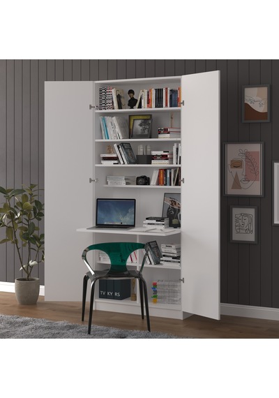 Asra Trend Modern Dolaplı Çalışma Masası MD001 %100 MDF Katlanır Raflı Ofis Ders Yemek Masası Asra Trend Modern Dolaplı Çalışma Masası MD001 %100 MDF Katlanır Raflı Ofis Ders Yemek Masası