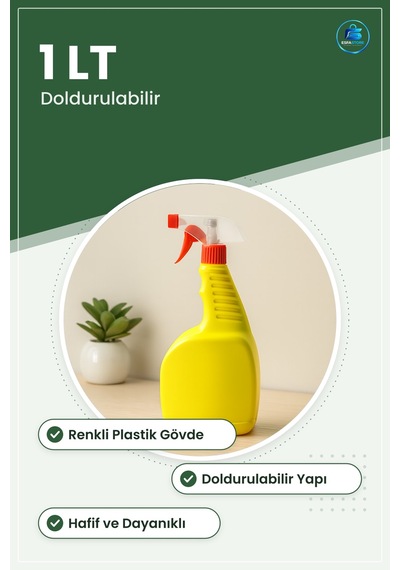 Bitki Sulama Kabı Sprey Şişe 1lt Renkli Plastik Boş Doldurulabili