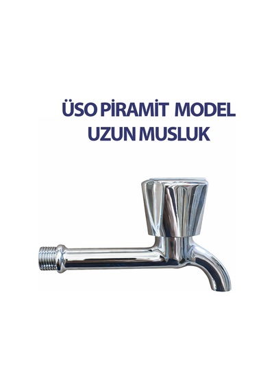 Üso Piramit Model Musluk 1/2'' Uzun Tip Lavabo Evye Bahçe Dış Mekan Uyumlu