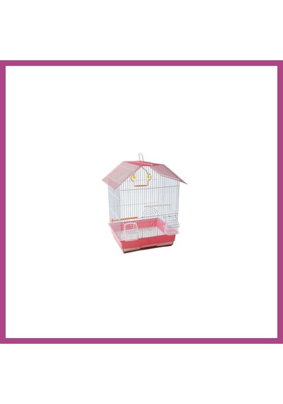 Gees Global Çift Kapılı Kuş Kafesi Pembe 34,5x28x46 Cm Gbzs