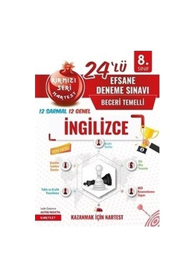 Nartest Yayınevi Nartest 8. Sınıf Ingilizce Kırmızı Nar Efsane 24
