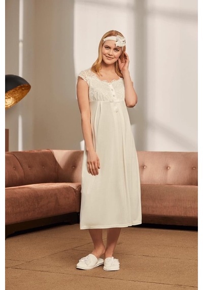 Mecit Pijama Mecit 1623 Ecru Lohusa 7 Li Mevlüt Seti Çok Renkli