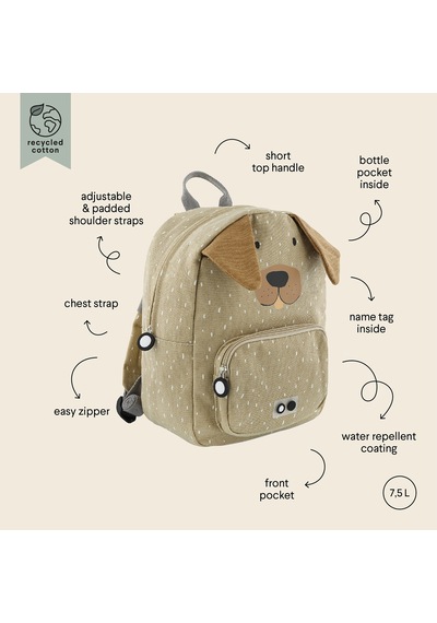 Trıxıe Trixie Backpack - Mr.dog Unisex Çocuk Bej Sırt Çantası 25700 Vizon