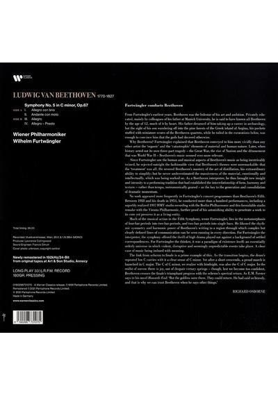 Wilhelm Furtwängler Wiener Philharmoniker - Beethoven: Symphony 5 - Plak