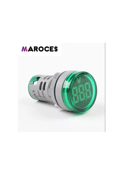 22Mm Dijital Voltmetre 20V 500V Arası Ac 220V Ac 1 Adet-Yeşil