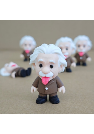 Albert Einstein Dil Çıkaran Hareketli Anahtarlık Ve Mini Dekoratif Figür 2 Adet