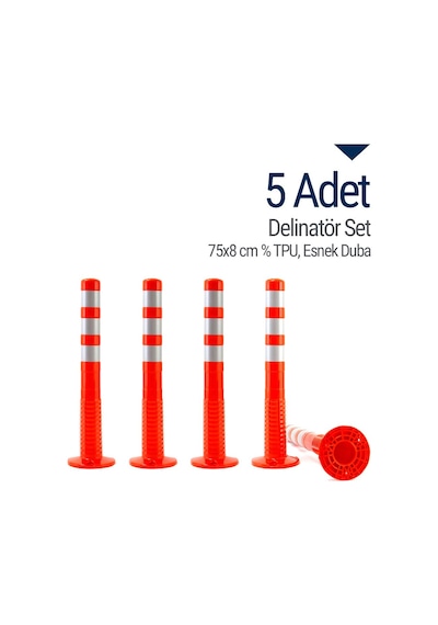 5'li Delinatör Set 75 x 8 CM Tpu. Esnek Duba