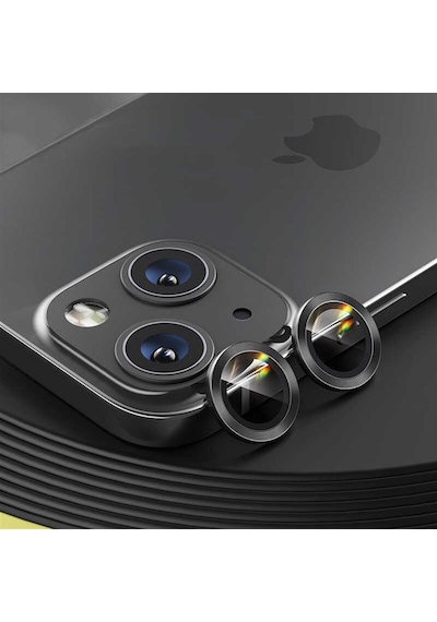 Apple Uyumlu iPhone 14 Mercek Lens Kamera Koruyucu SİYAH