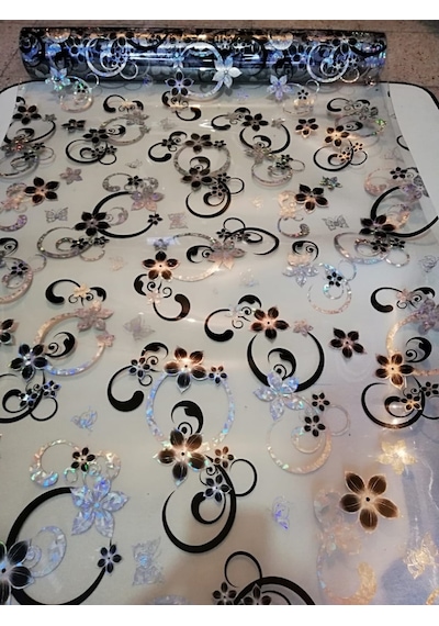 Şeffaf Masa Örtüsü 1,7 Mm 80 Cm X 140 Cm Kalın Desenli Pvc Kaymaz-Şeffaf-80 X 140