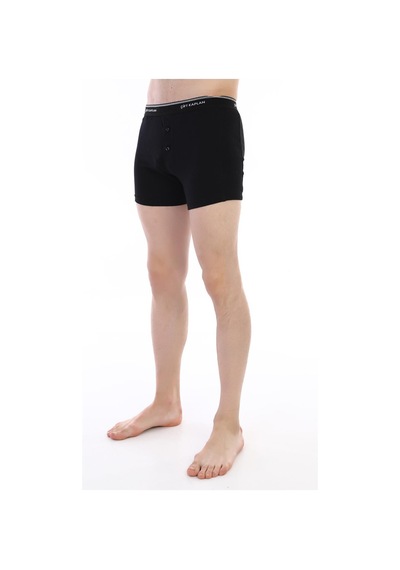 Çift Kaplan Erkek Elastanlı Biyeli Siyah Boxer Şort 880