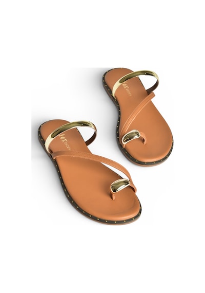 Fox Shoes Y291700103 Taba Hakiki Deri Kadın Terlik