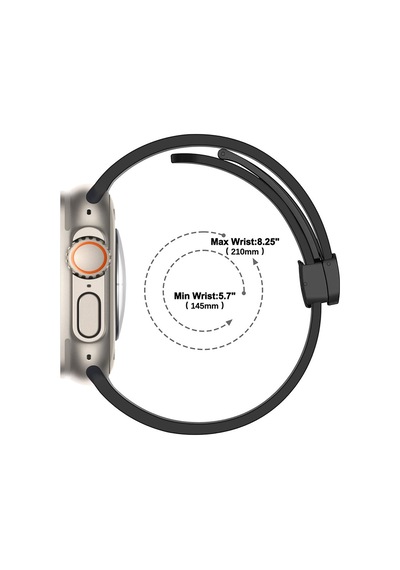 Apple Uyumlu  Watch Series 8 45 MM Kordon Ayalanabilir Mıknatıslı Mat Silikon Krd84