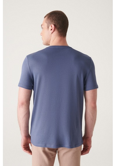 Avva Erkek Indigo Ultrasoft Bisiklet Yaka Düz Standart Fit Normal Kesim Modal T-Shirt B001171 İndigo Avva Erkek Indigo Ultrasoft Bisiklet Yaka Düz Standart Fit Normal Kesim Modal T-Shirt B001171 İndigo