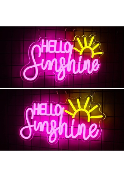 Hello Sunshine Neon Led Tabela Dekoratif Aydınlatma