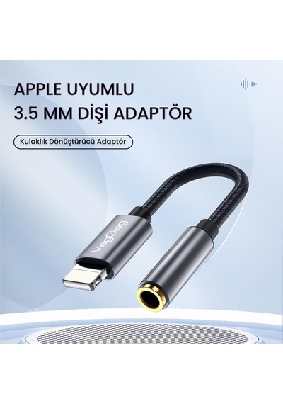 İphone Lightning To 3.5mm Örgülü Kulaklık Dönüştürücü Adaptör