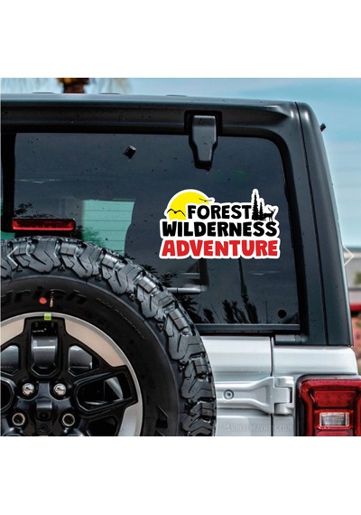 Forest Wilderness Adventure Sticker - Araba Oto Motosiklet Off Road Karavan Sticker - 00189 20x12 Cm