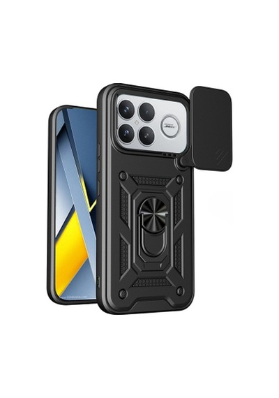 Xiaomi Poco F8 Ultra Kılıf Magnetik Standlı Kamera Korumalı Zore Sürgülü Vega Kapak Xiaomi Poco F8 Ultra Zore - Siyah