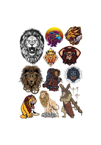 Aslan Sticker Set -5 12 Parça Telefon, Tablet, Defter, Laptop Sticker