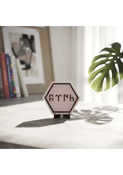Tarihi Türk Yazılı Modern Masaüstü Objesi Dekorasyonunuza Kültürel Bir Derinlik Katan Estetik Ve Özel Ürün 10x10 Cm, Yavru Ağzı