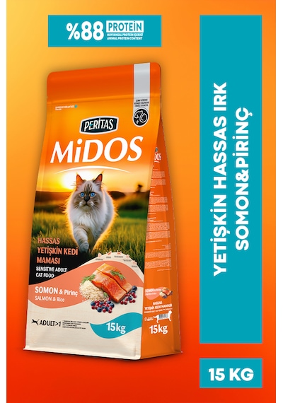 Somon Ve Pirinçli Yetişkin Kedi Maması Sensitive 15kg
