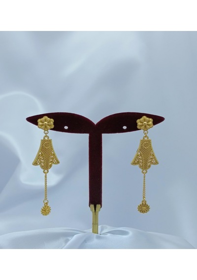 Yeni Sezon Vip Özel Seri Paslanmaz Çelik Sallantılı Altın Kaplama Küpe 8 Cm. Gold