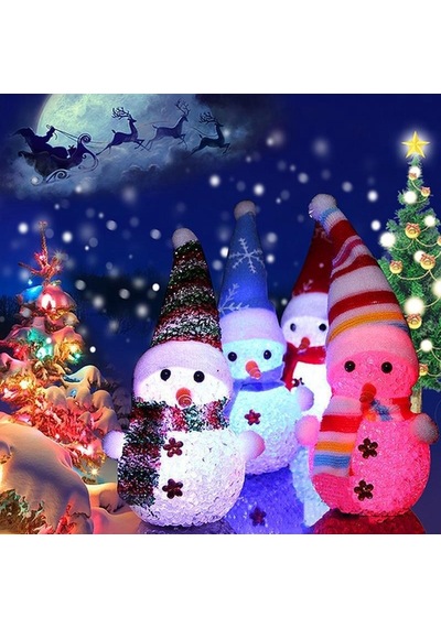 LED IŞIKLI KARDAN ADAM YILBAŞI AĞACI SÜSLERİ RENK DEĞİŞTİREN KARDAN ADAM LED LİGHT SNOWMAN RENKLİ PİLLİ LED IŞIKLI KARDAN ADAM