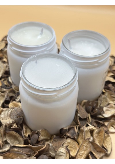 Bodrum Mandalina Kokulu Soya Mum 210 Cc 3 Adet - Renkli Kavanozda Mum 3 Adet Siyah,kırmızı,beyaz Beyaz