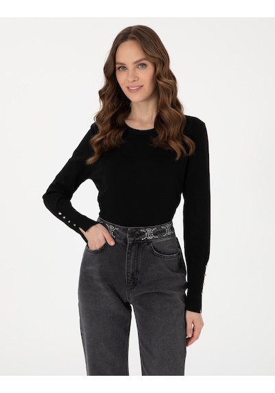 Pierre Cardin Kadın Siyah Kazak /triko 50310735-vr046 Siyah