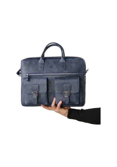 Mft Leather Hakiki Deri Laptop El Çantası Loreen 2230 Tiguan Lacivert