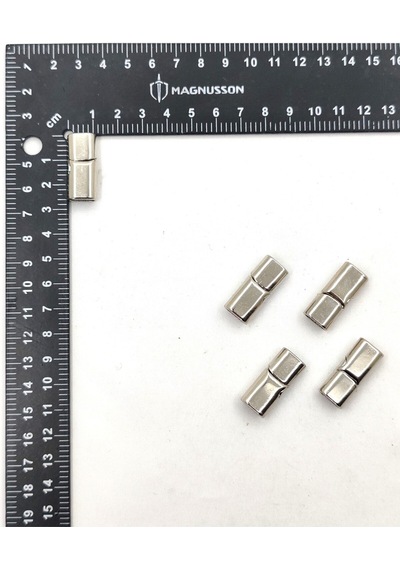 6x12 Mm Deri Bileklik Kiliti Oval Mıknatıslı Kilit 20 Adet 6 X 12 Mm / Gümüş Rengi