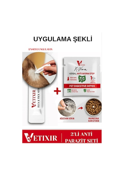 Kedi Bitkisel İç Dış Bit Pire Uzaklaştırıcı Ense Bitkisel Damla Seti - 5 Damla 2 Tablet