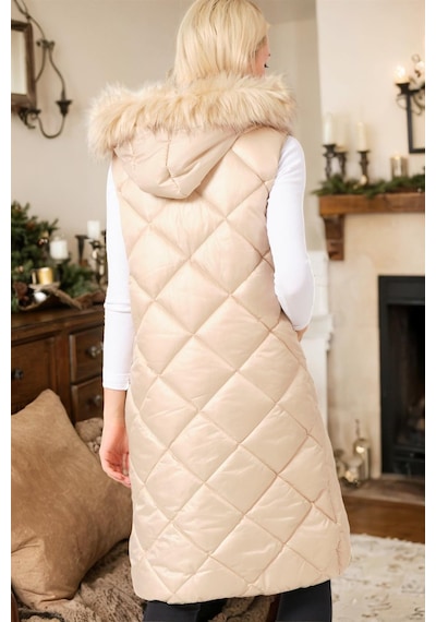 Z6717 Dewberry Bayan Yelek-krem-2 Krem-2