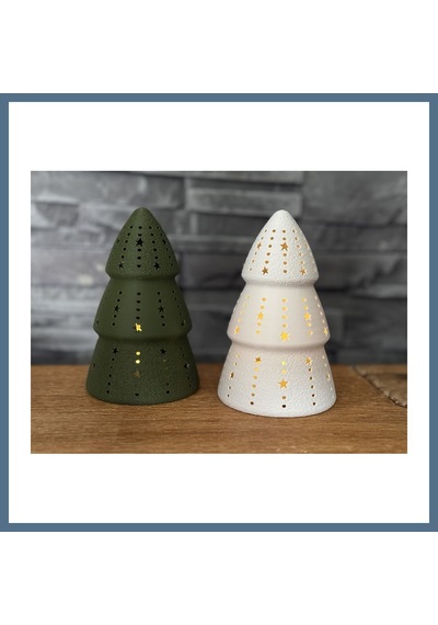 Buradabulabilirsin Çam Ağacı Formlu Tealight Mumluk Yılbaşı Dekoratif Mum Tutucu Bbz Çok Renkli