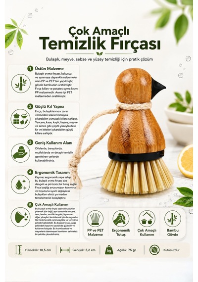 Çok Amaçlı Patates Sebze Meyve Temizleme Ve Bulaşık Banyo Fayans Ovma Fırçası Mt298