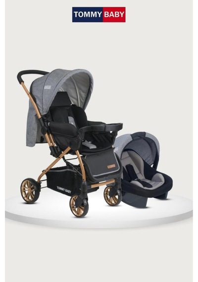 Tommybaby TB-980 Gold Travel Sistem Bebek Arabası Puset Füme