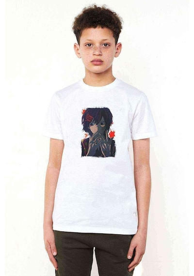 Tshirthane Anime Tokyo Ghoul Anteiku Kaneki Baskılı Unisex Çocuk Beyaz T-Sh