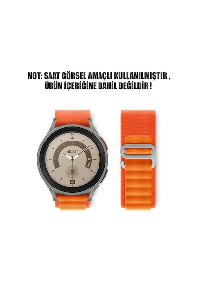 Microsonic Samsung Uyumlu Galaxy Watch 5 Pro 45mm Kordon Alpine Loop Turuncu