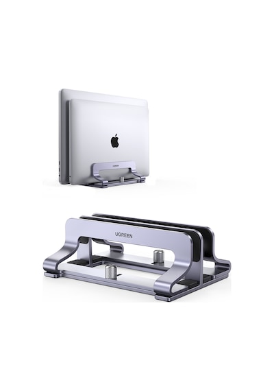 Ugreen Alüminyum Çift Yuvalı Notebook Apple Uyumlu MacBook Dikey Masaüstü Standı, 60643