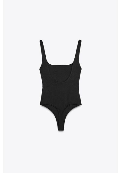 Açelyaokcu Premium Darcy Kare Yaka Bodysuit Siyah