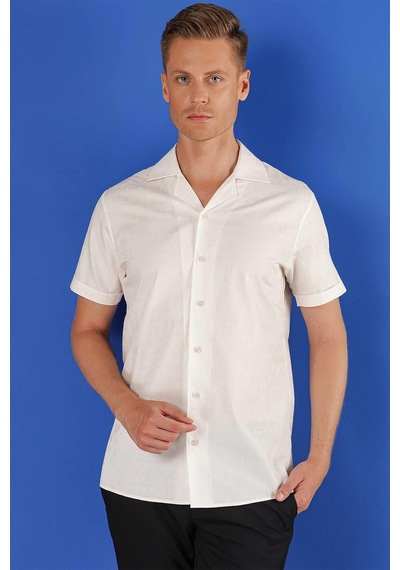 Efor G 1533 Slim Fit Beyaz Klasik Gömlek Beyaz