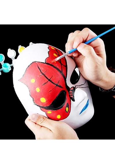 Beyaz Renk Boyanabilir Anonim Tam Yüz Cosplay Maske 24x18 Cm