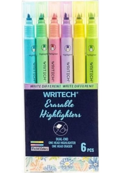 Writech W-822 Silinebilir Pastel 6 Renk Fosforlu Kalem Çok Renkli