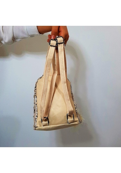 Fiyra Crn Krem Pullu Kız Çocuk Sırt Çantası 16cmx20cmx10cm Krem