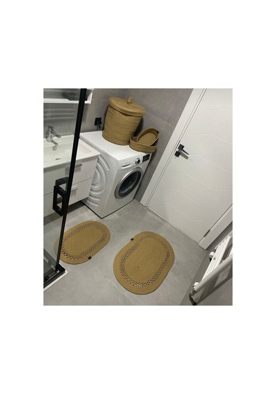 Hasır Jüt 6 Parça Banyo Seti Jüt Jüt