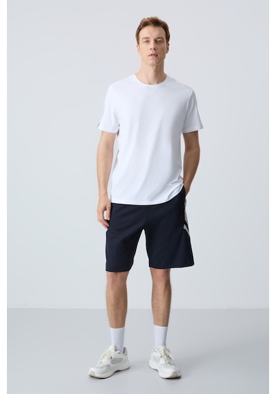 Air Jones Tommy Life Lacivert Pamuklu Kalın Yumuşak Dokulu Standart Fit Basic Erkek Şort - 81281 Lacivert