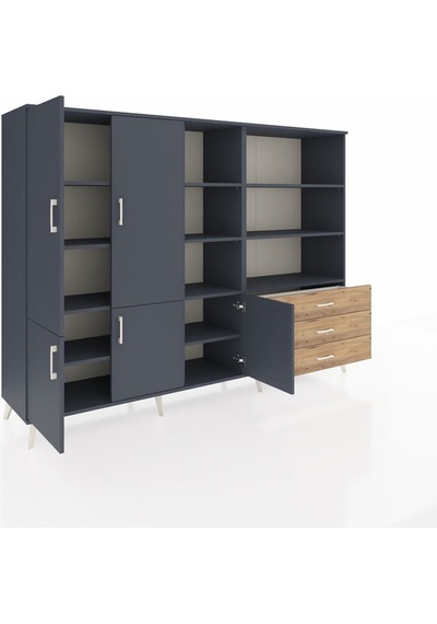 Hyperion Dolap 11 Raflı 3 Çekmeceli 5 Kapaklı 220x44x163 Antrasit-antrasit/çam Antrasıt/atlas Çam - Antrasıt Hyperion Dolap 11 Raflı 3 Çekmeceli 5 Kapaklı 220x44x163 Antrasit-antrasit/çam Antrasıt/atlas Çam - Antrasıt