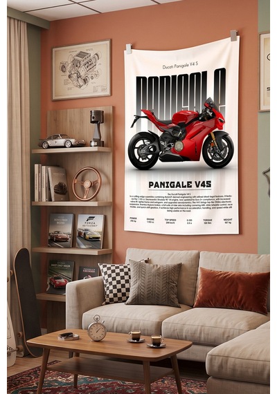 Ducati Panigale V4s Dekoratif Duvar Örtüsü Duvar Halısı Reaste